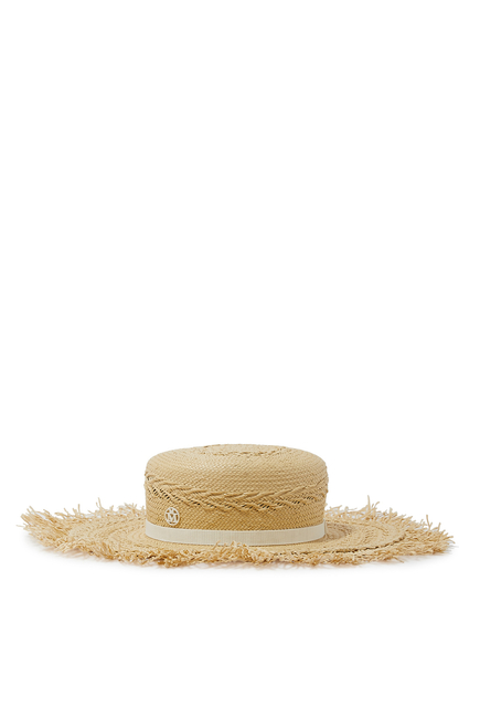 قبعة قش بشعار الماركة